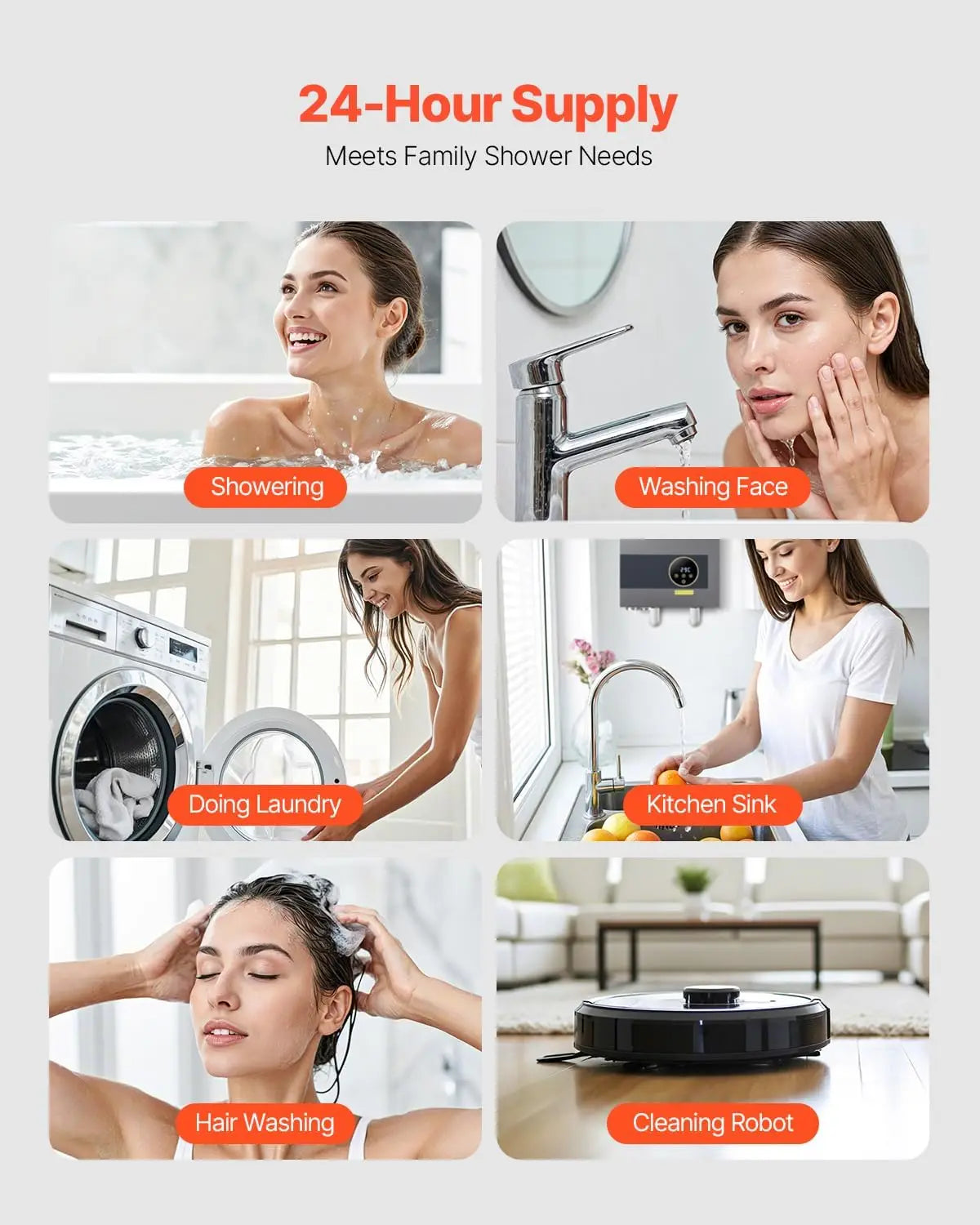 36KW 240V Electric Tankless Water Heater With LCD Touch Control