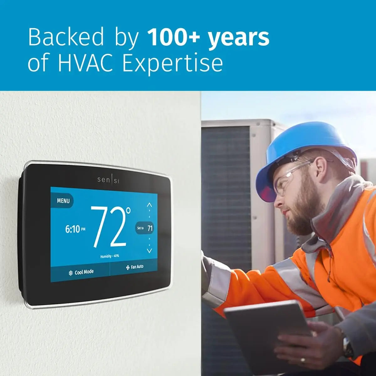 Smart Wi-Fi Thermostat with Touchscreen, Alexa Compatible, Energy Star Certified, Easy DIY Install