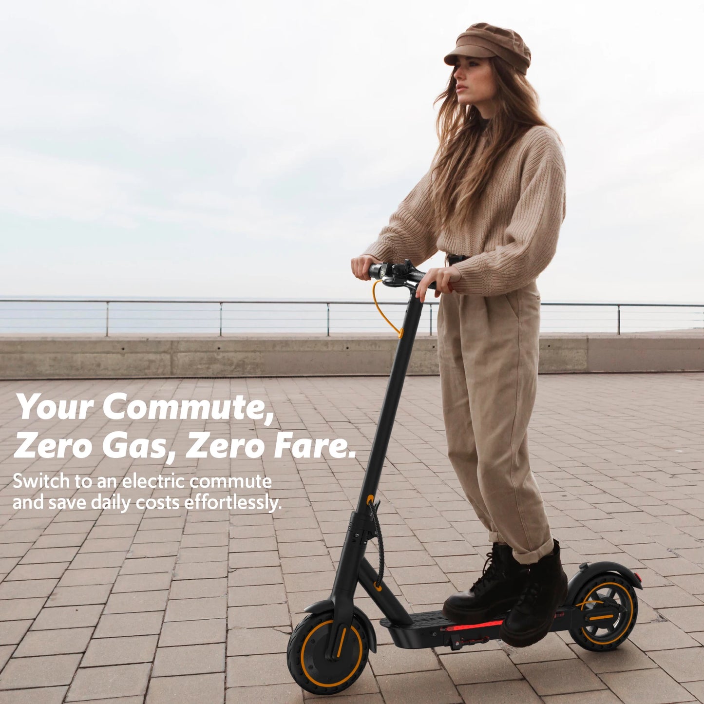 Electric Scooter for Adults, Foldable E-Scooter with Dual Suspension & Front/Rear Turn Signal Lights, 550W Motor up to 22 MPH, 10" Large Honeycomb Solid Tires