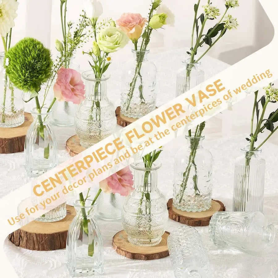 Bud Vase Set of 32PCS Wedding Centerpieces for Tables,Mini Clear Bud Vases for Flowers,Small Flower Vases Suitable for Birthday