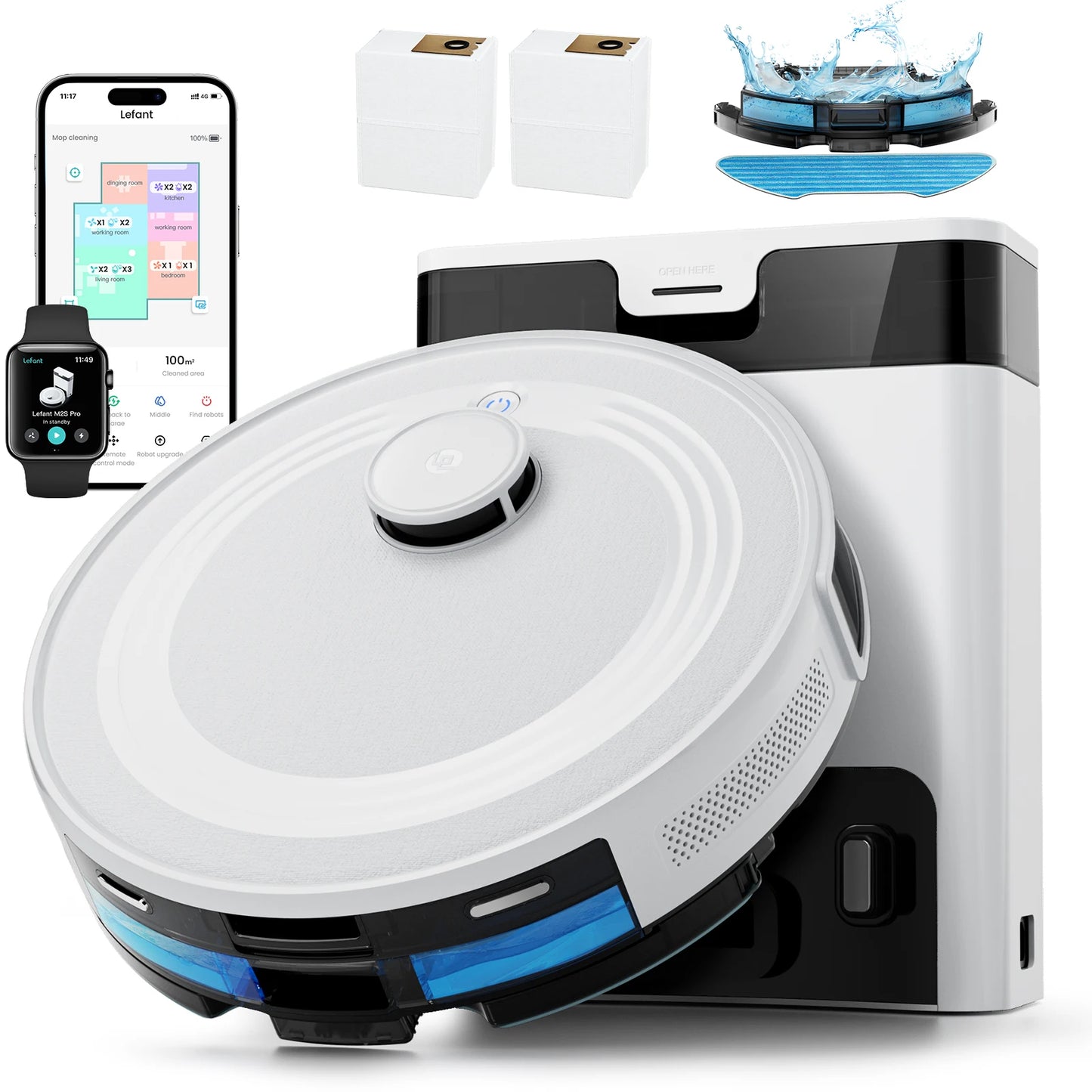 Lefant M2S Pro Robot Vacuum With Mapping And Laser Navigation
