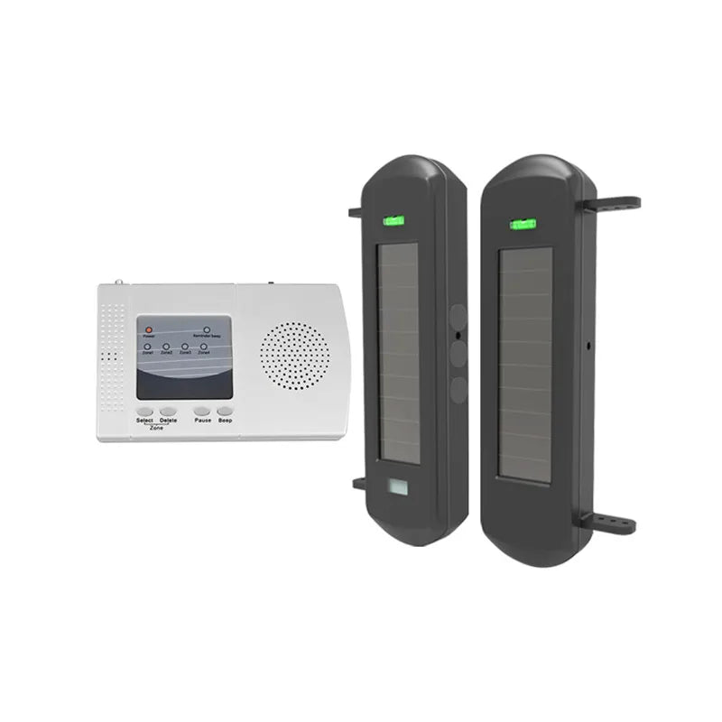 HTZSAFE Solar Beam Sensor Driveway Alarm System Wireless Long Range