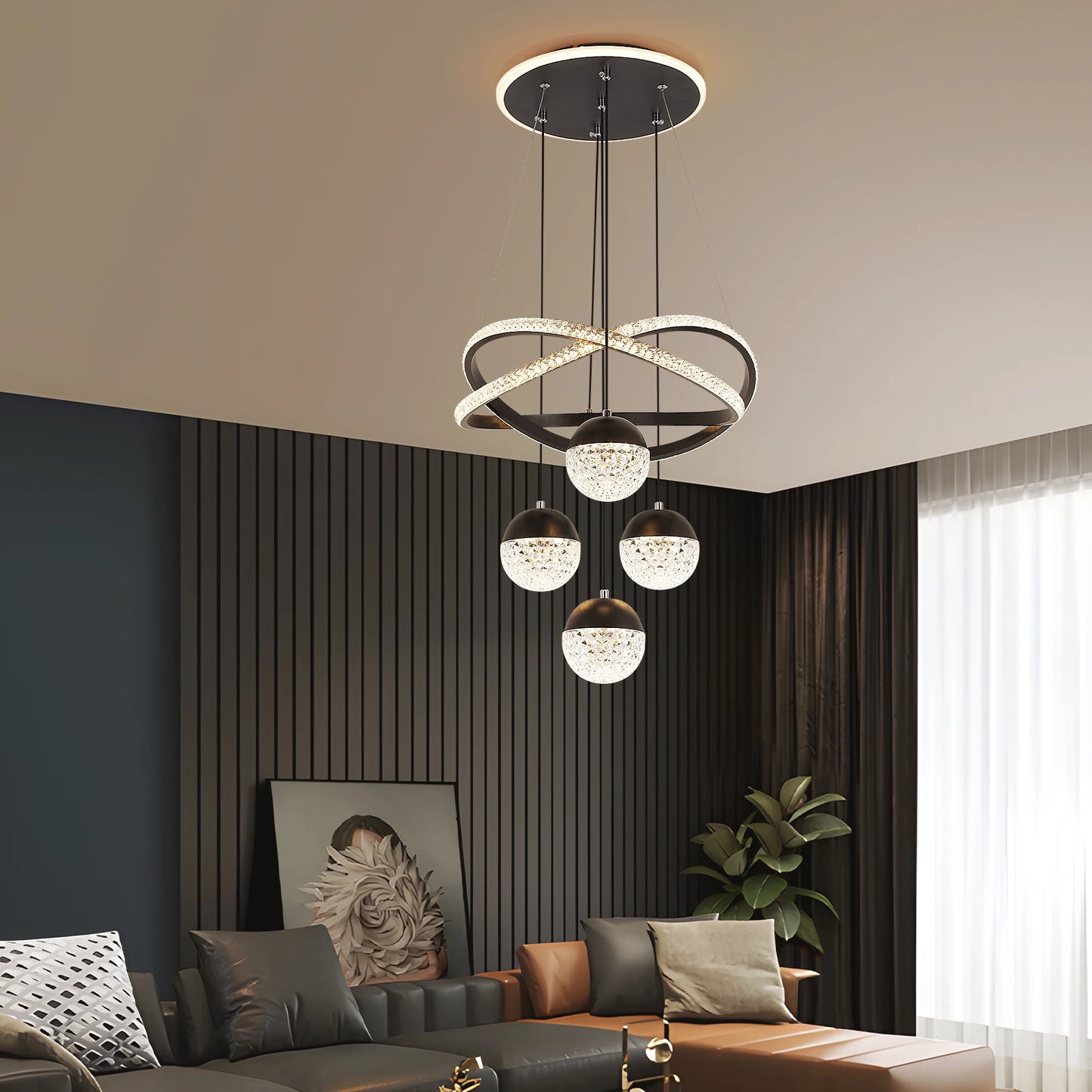 GreeLustr Modern LED Chandelier Lighting Nordic Restaurant Fixture