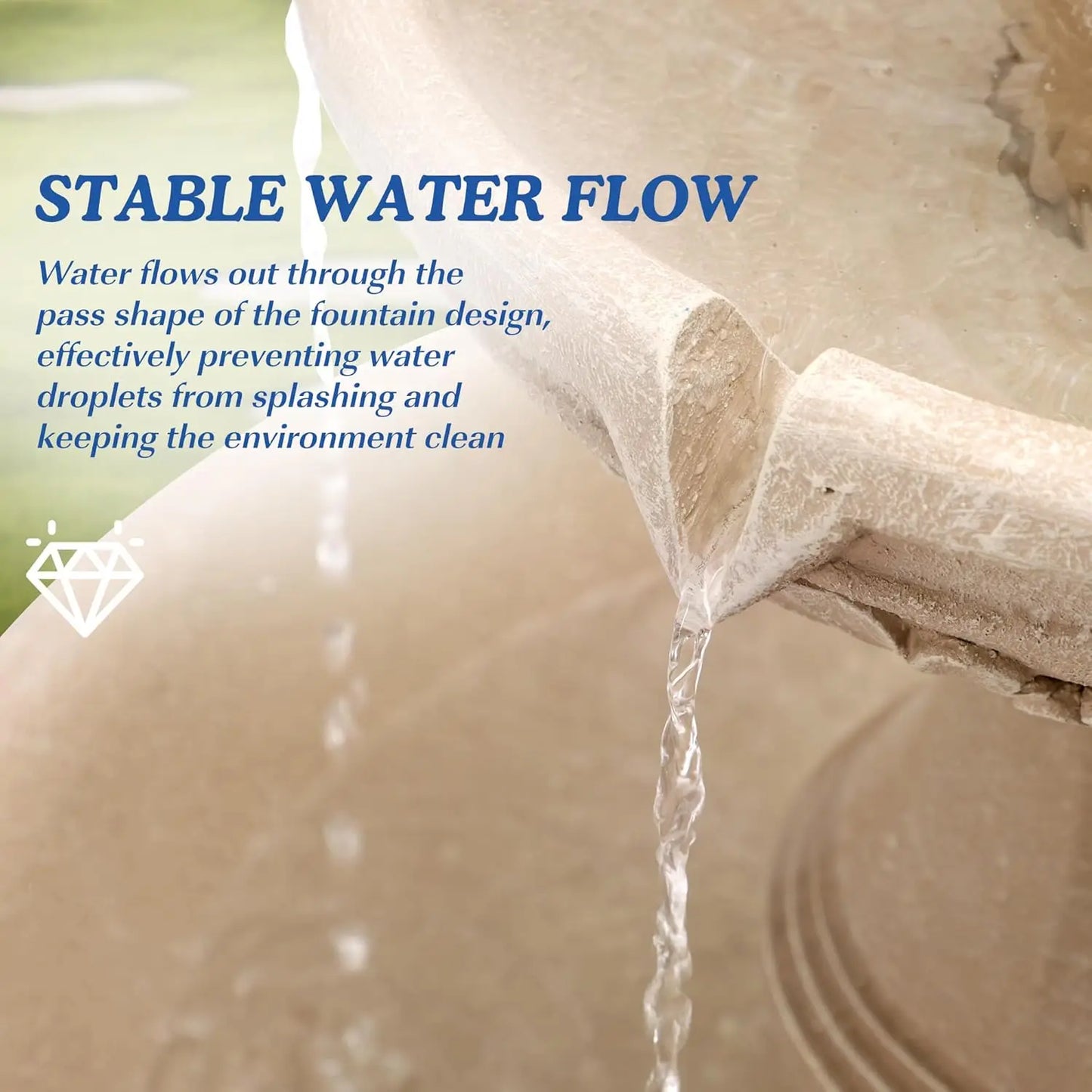 Cascading Resin Floor Standing Water Fountain With Pump Indoor Outdoor