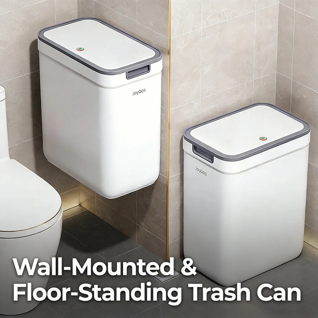 Joybos DualUse Wall and Floor Trash Can With Lid Slim