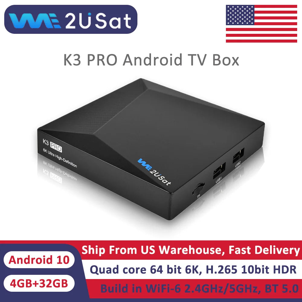 Free Sat We2uSat K3 Pro 6K HDR Android TV SetTopBox