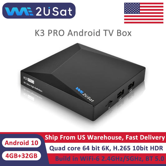 Free Sat We2uSat K3 Pro 6K HDR Android TV SetTopBox