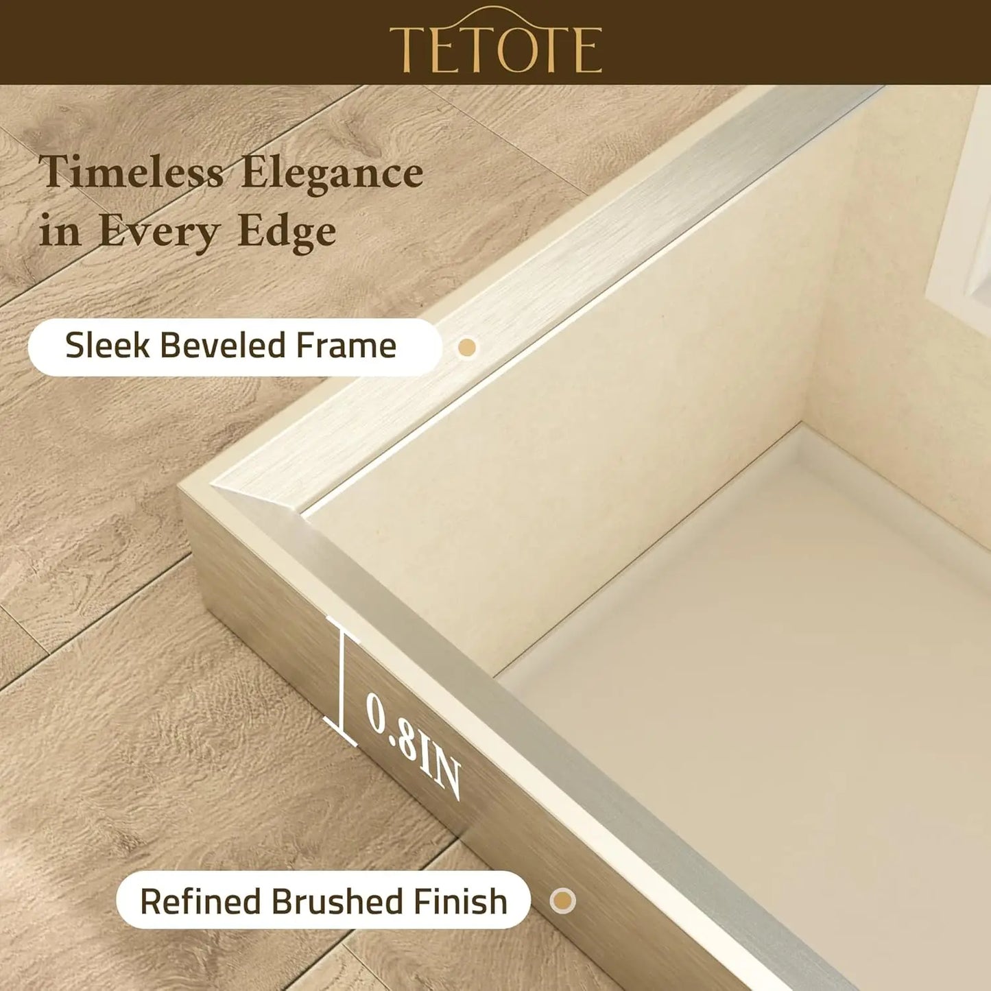 Brushed Nickel Bathroom Mirror 24' x 30' RecBeveled Frame Bathroom Vanity Mirror for Over Sink Brushed Nickel, Tempered Glass, S