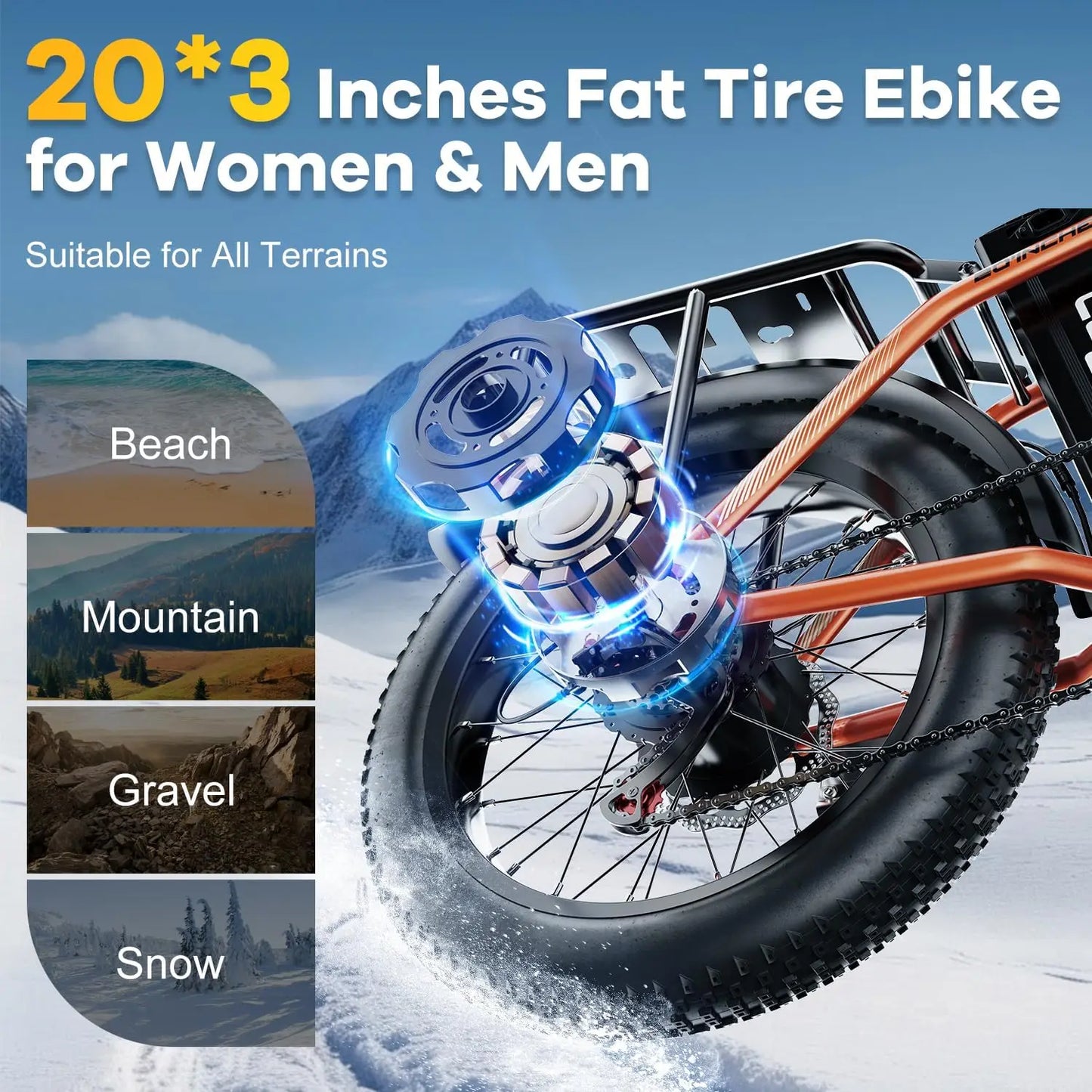 1000W Peak Electric Bike for Adults Cybervelo EK4 EK5 Mars700 Foldable 28+MPH 80Miles Removable Battery Fat Tire Off-road E-bike
