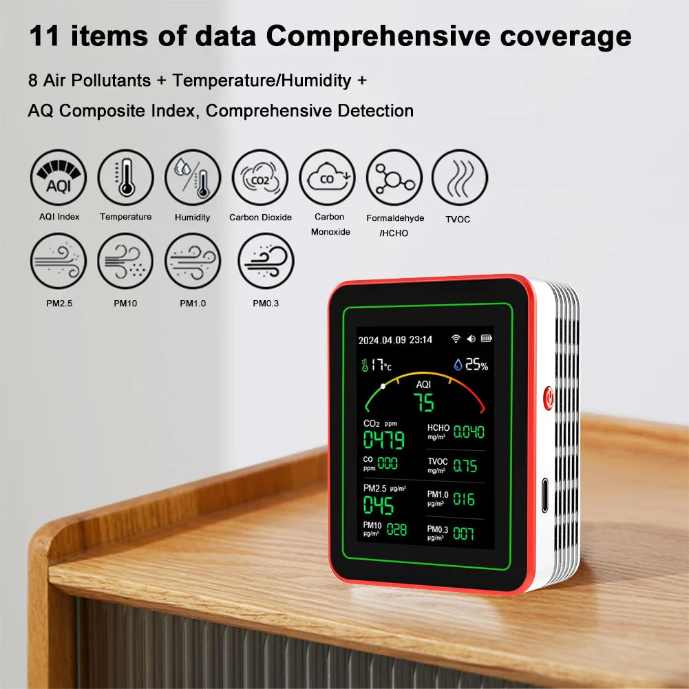 15 In 1 WiFi Air Quality Monitor With Temperature Humidity