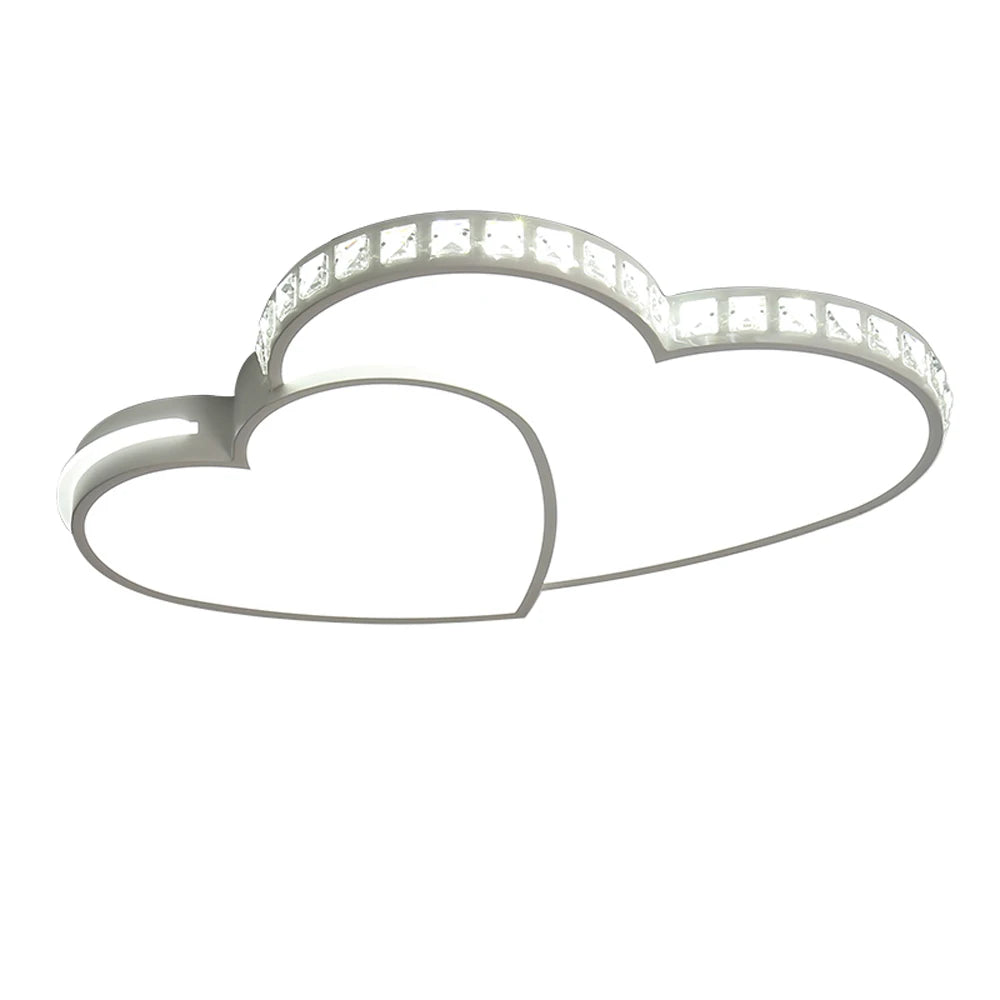 Crystal Heart LED Ceiling Light Fixture for Living Room