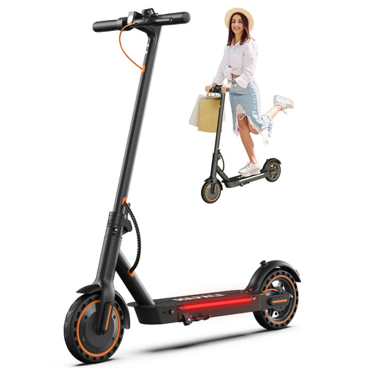 Electric Scooter for Adults, Foldable E-Scooter with Dual Suspension & Front/Rear Turn Signal Lights, 550W Motor up to 22 MPH, 10" Large Honeycomb Solid Tires