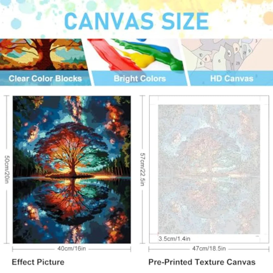 Paint by Numbers Kit for Adults - Tree of Life Acrylic Adult Paint by Number Kits on Canvas for Beginner, Tree of Life DIY Oil
