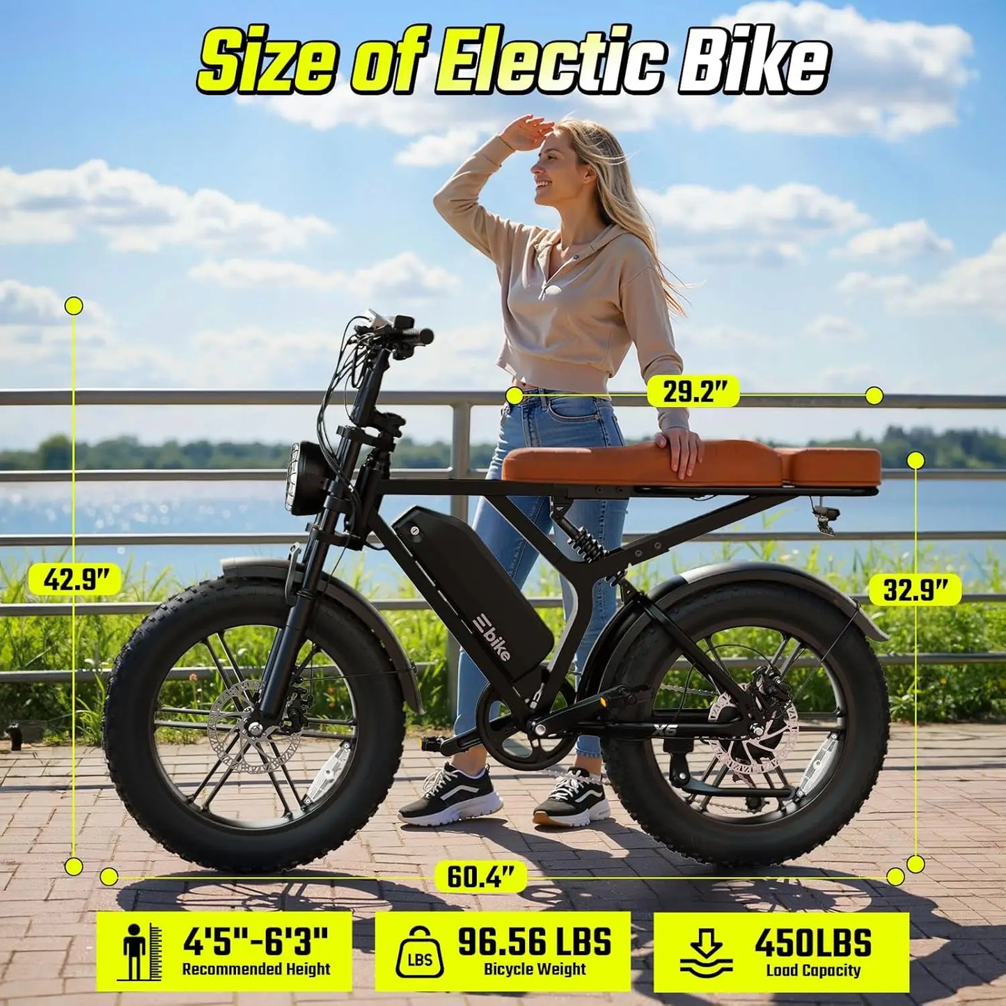 TST R00A 1500W Electric Bike for Adults, 48V 15AH Removable Battery, 7-Speed, 28 MPH, 20" Off-Road Ebike