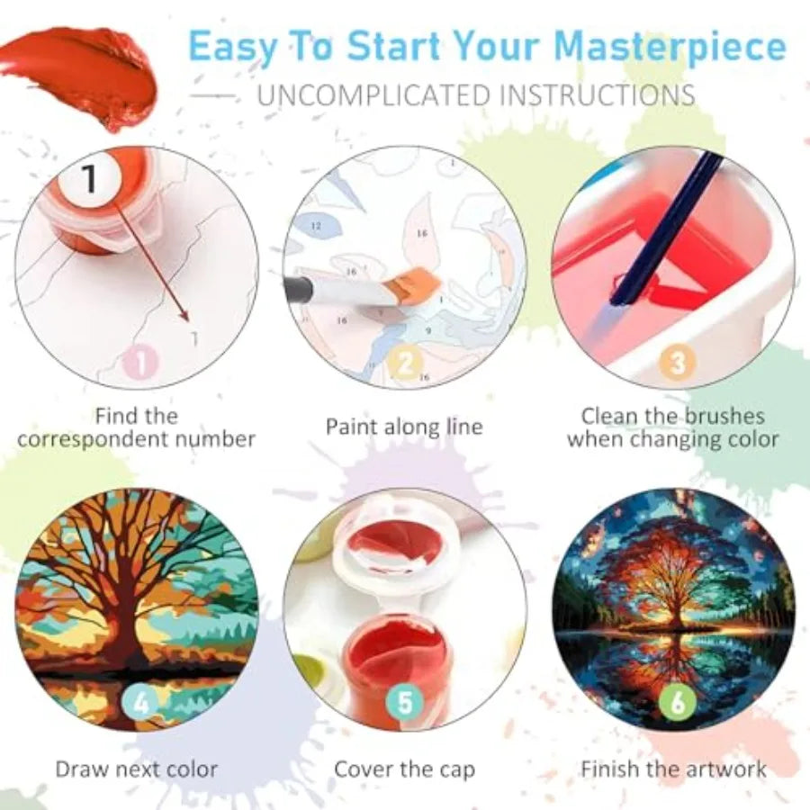 Paint by Numbers Kit for Adults - Tree of Life Acrylic Adult Paint by Number Kits on Canvas for Beginner, Tree of Life DIY Oil