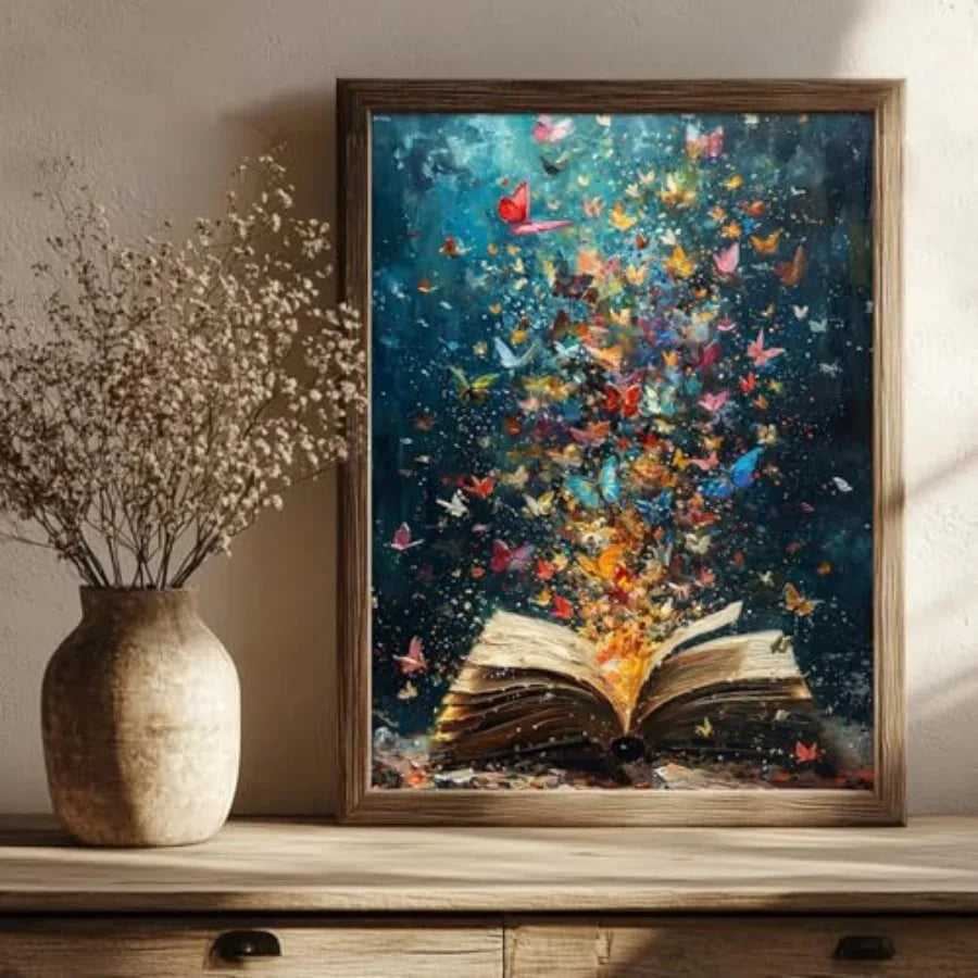 Book Paint by Numbers Kit for Adults, Book Adult Paint by Numbers, Books Canvas Paint by Numbers for Adults, DIY Acrylic Paint