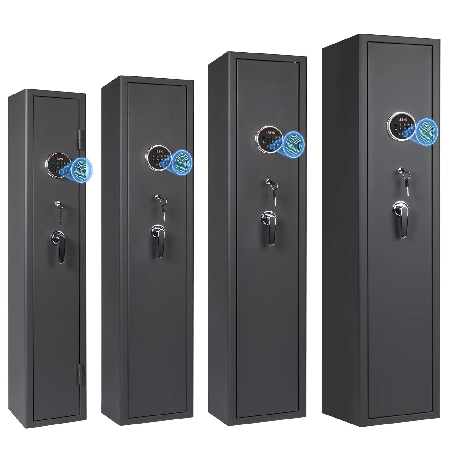 Mutak 3-8 Rifles Gun Safe for Home Rifles Pistols,Biometric Gun Cabinet with Fingerprint/Keypad/Key,with Locker Removable Shelf