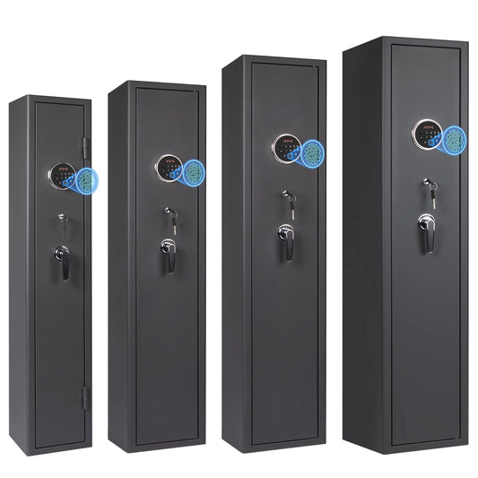 Mutak 3-8 Rifles Gun Safe for Home Rifles Pistols,Biometric Gun Cabinet with Fingerprint/Keypad/Key,with Locker Removable Shelf