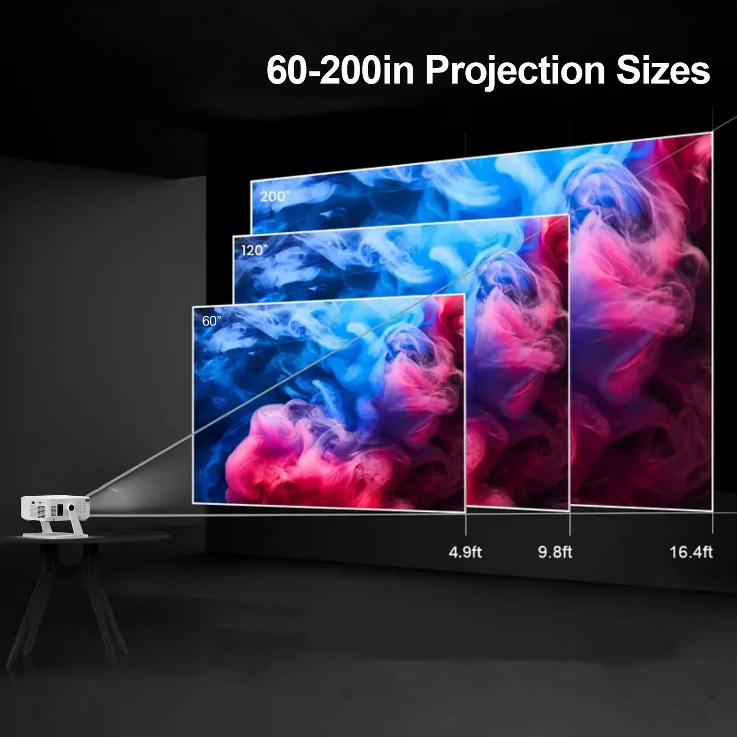 Xnano Android Smart Projector With Holder HDMI For Home Cinema