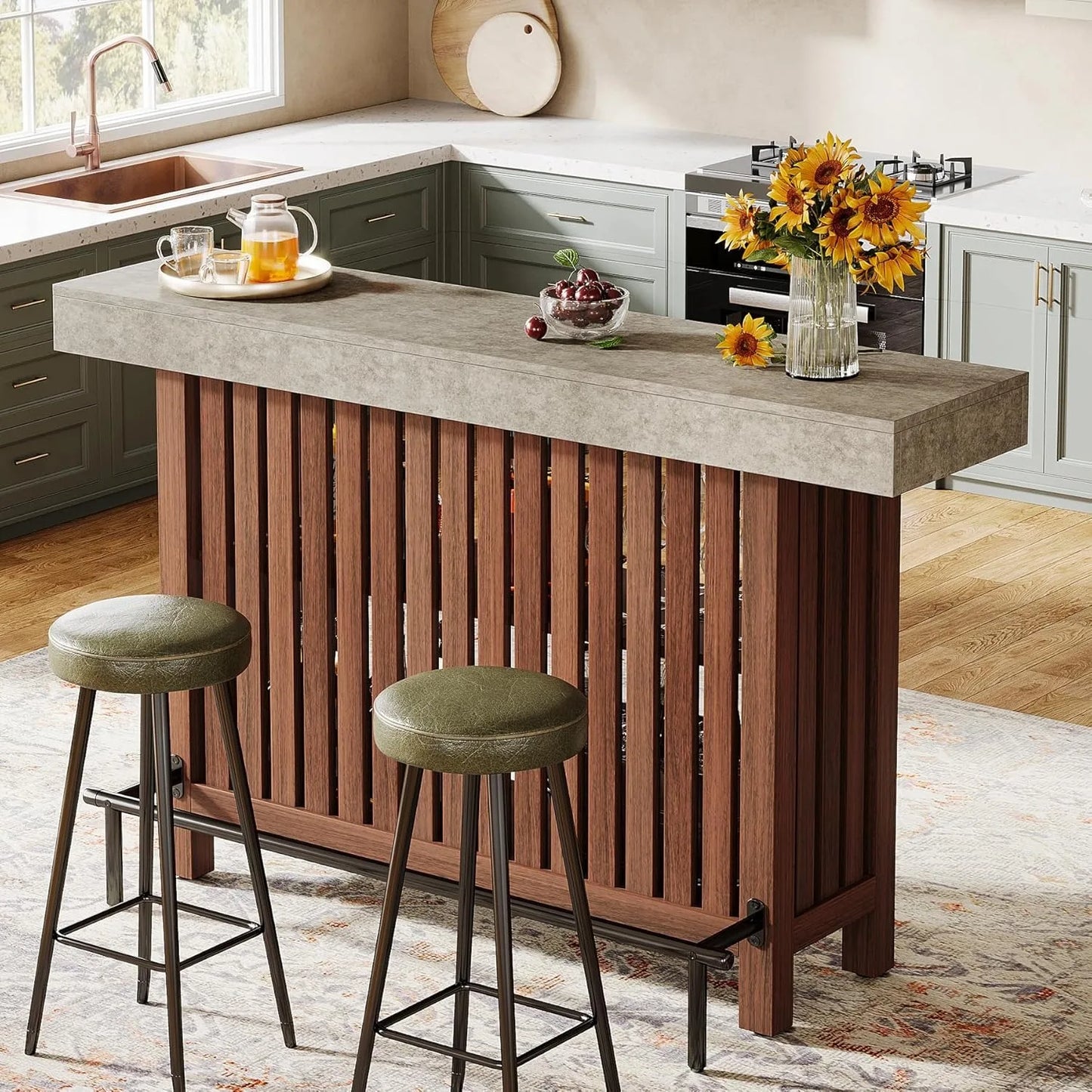 Little Tree Modern Home Bar Cabinet And Coffee Bar Unit