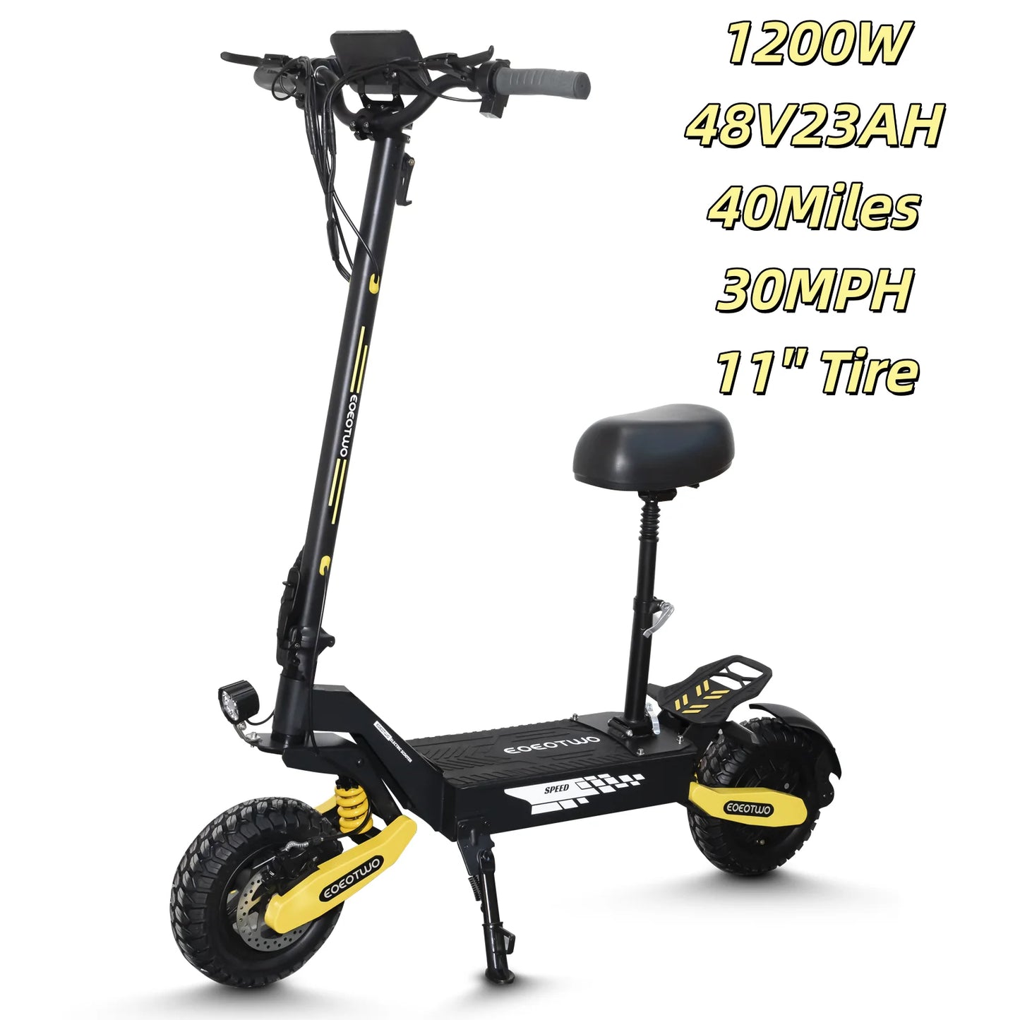 EOEOTWO 1200W Off Road Electric Scooter For Adults 30MPH 48V