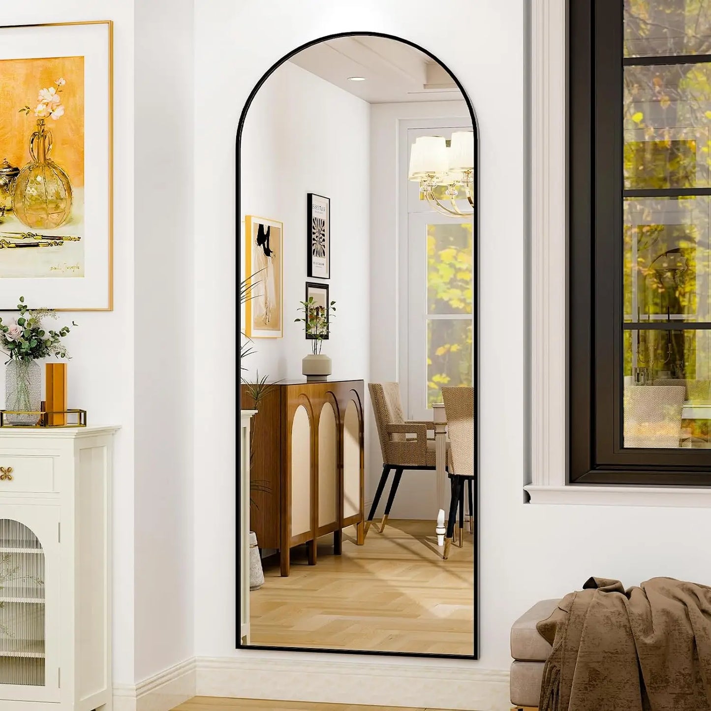 HARRITPURE Full Body Floor Mirror With Aluminum Frame For Bedroom