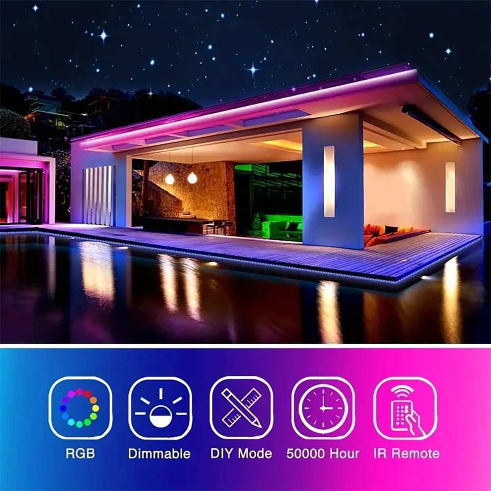 RGB LED Strip Lights 5050 with Remote Controller 12V Tape Light