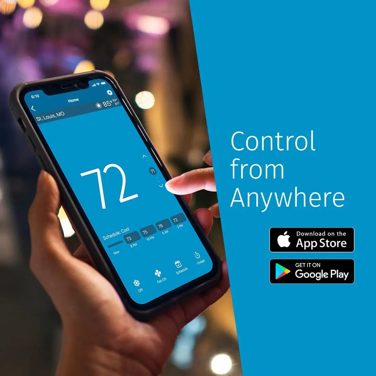 Smart Wi-Fi Thermostat with Touchscreen, Alexa Compatible, Energy Star Certified, Easy DIY Install