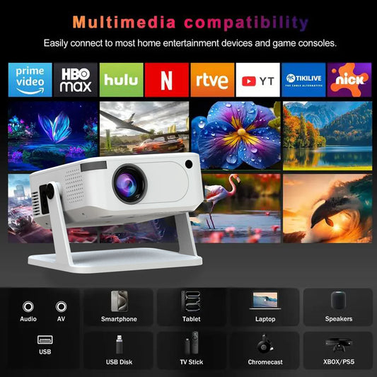 Xnano Android Smart Projector With Holder HDMI For Home Cinema