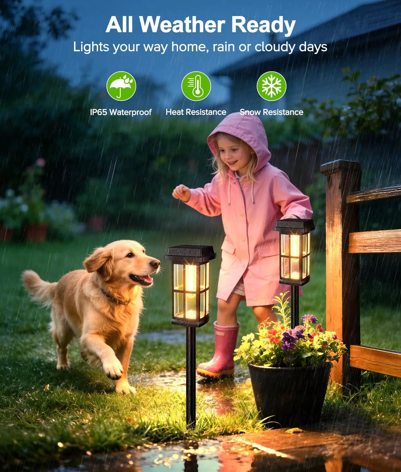 Solar Powered Pathway Lights 8 Pack Outdoor LED Landscape Lamps