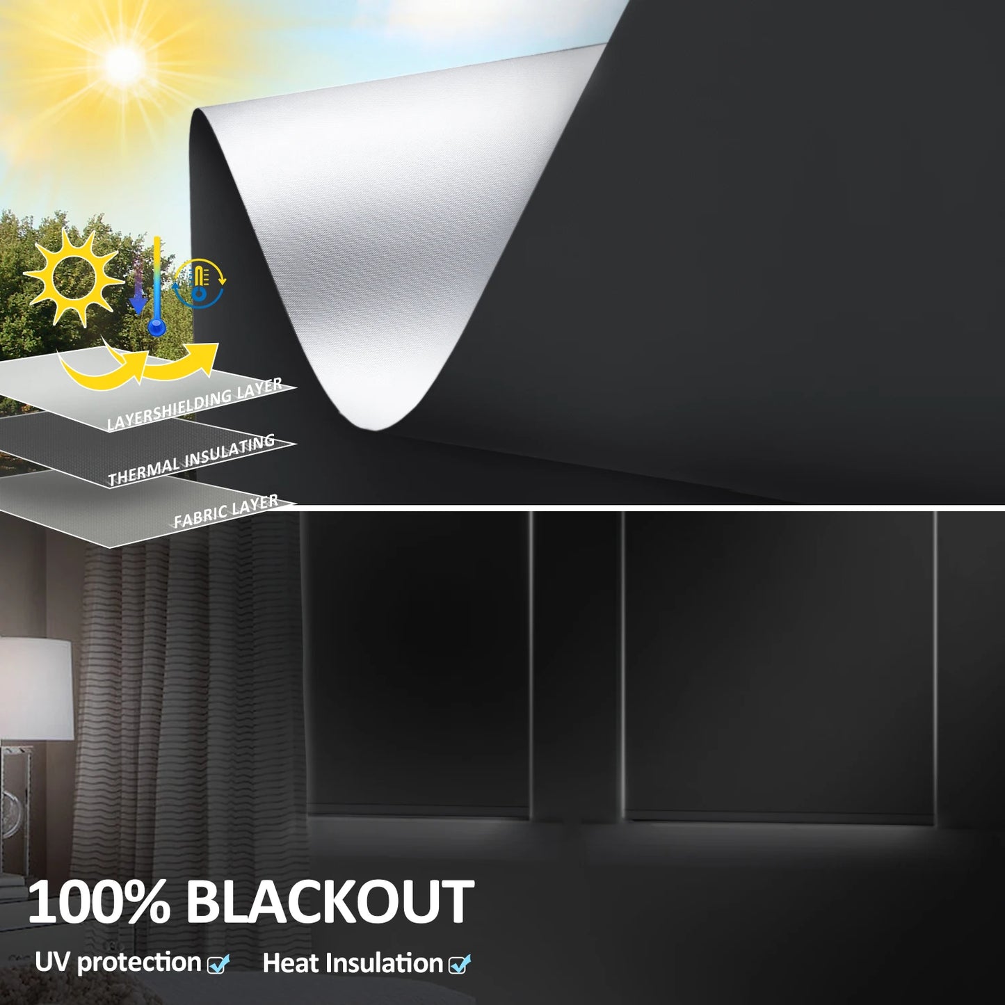 Smart Roller Shades for Windows, with Remote Control, Easy Install Automatic Electric Blinds for Indoor