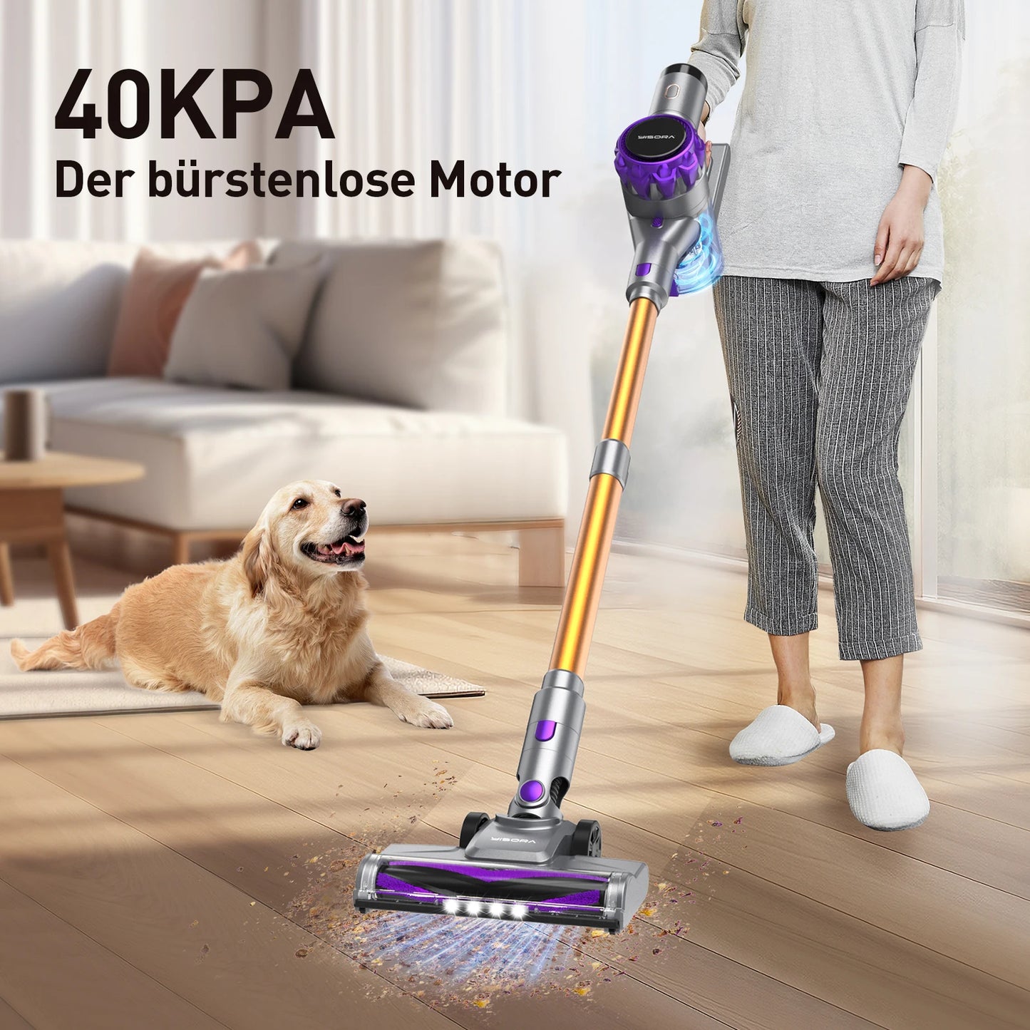 INSE YISORA Cordless Vacuum Cleaner 40Kpa 55Mins Pet Hair