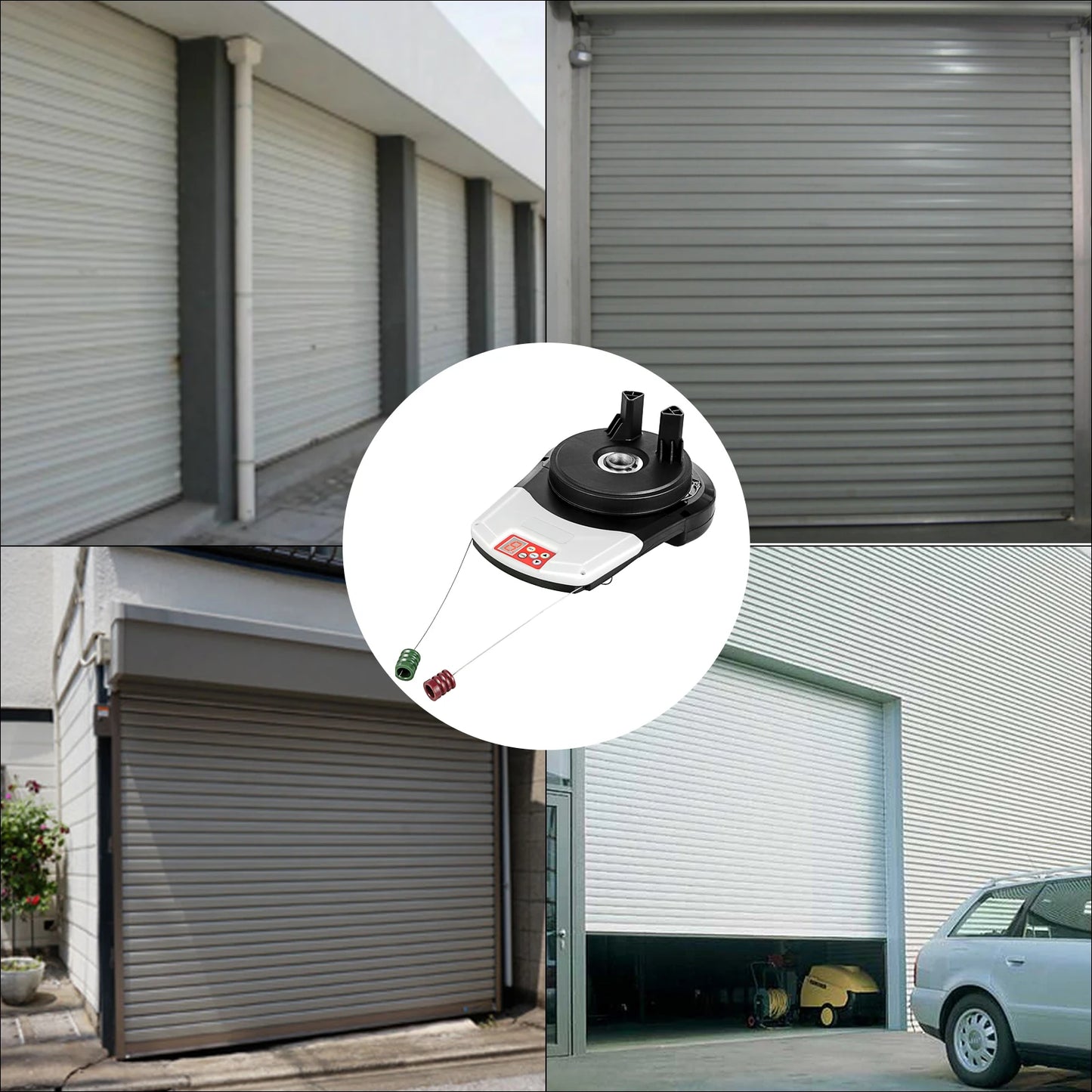 SucceBuy Garage Roller Door Opener 800N Lift Force 164ft Remote Control Electric Roller Gate Opener w/ 2 Remote Apply for Garage