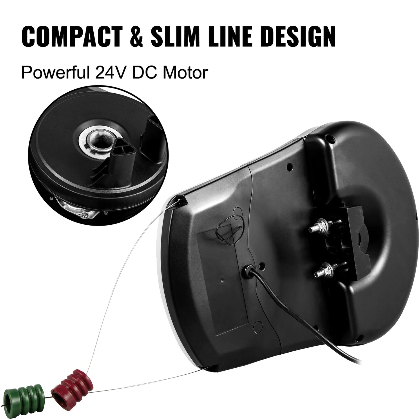 SucceBuy Garage Roller Door Opener 800N Lift Force 164ft Remote Control Electric Roller Gate Opener w/ 2 Remote Apply for Garage