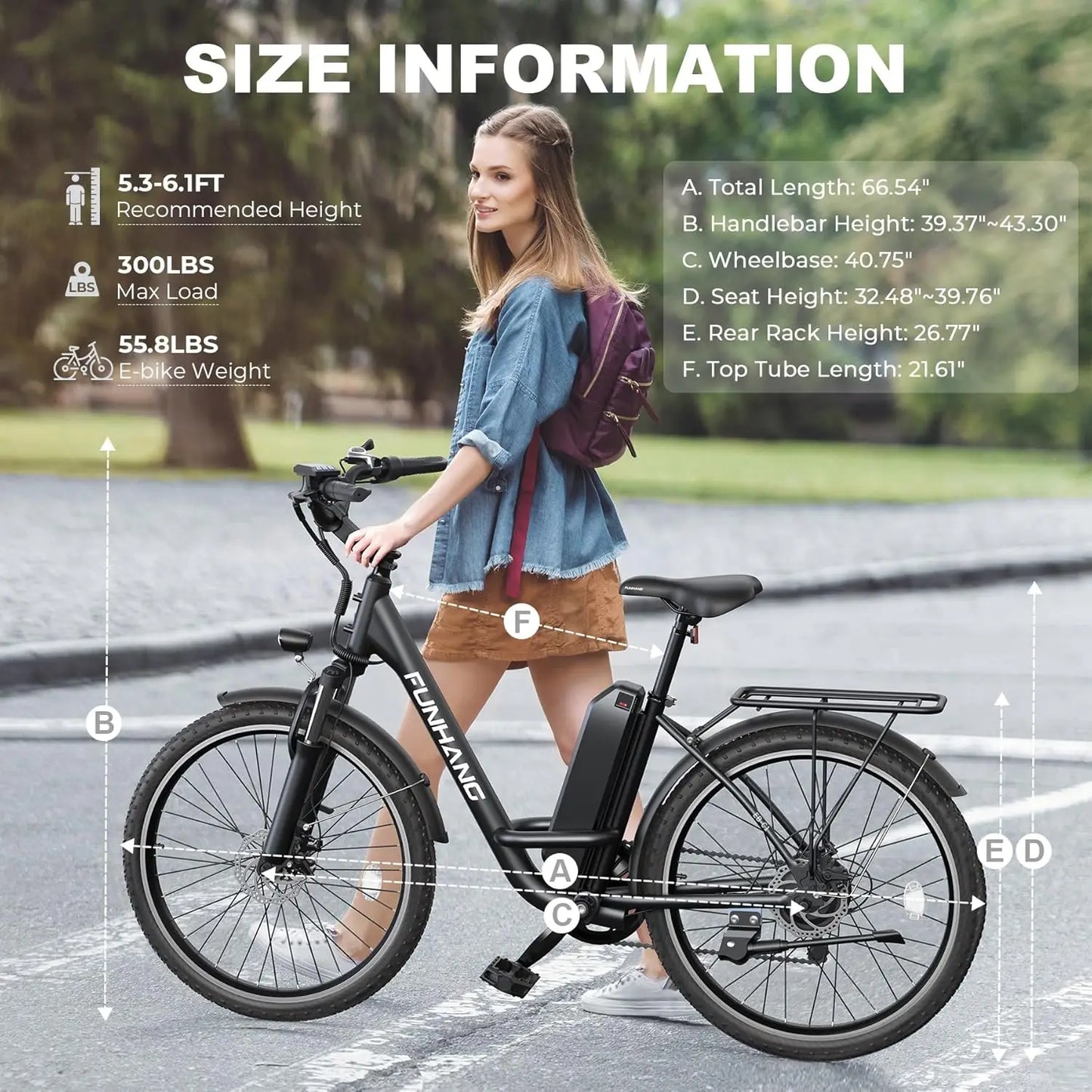 Electric Bike for Adults, 26" City Cruiser Ebike with 1000W Peak Motor, 21.7MPH 50 Miles Commuter Adult Electric Bicycles with 4