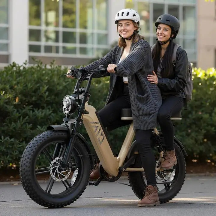 TST R00C 1500W Electric Bike, 48V 15Ah, 28 MPH, 60 Miles Range, 20" Fat Tires, Rear Seat