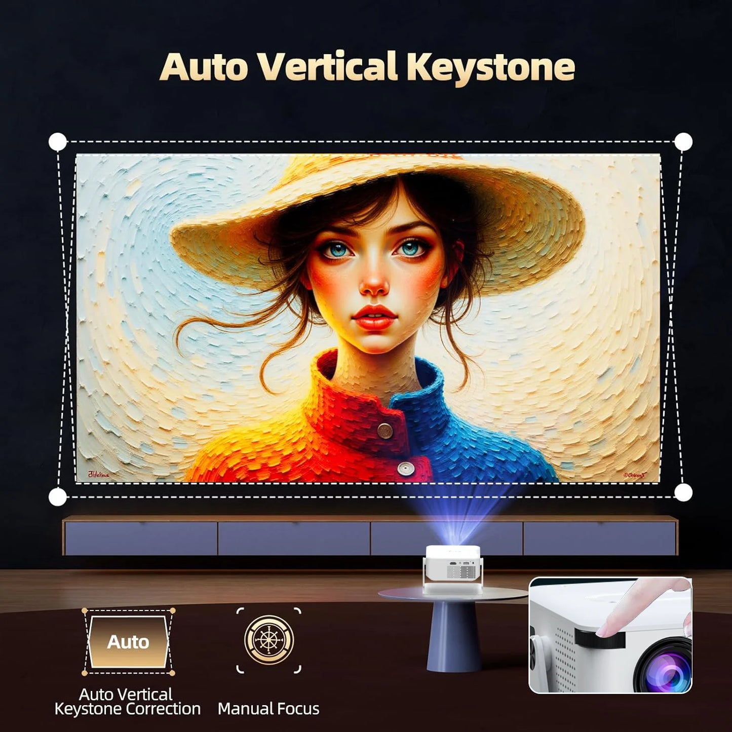 Xnano Android Smart Projector With Holder HDMI For Home Cinema