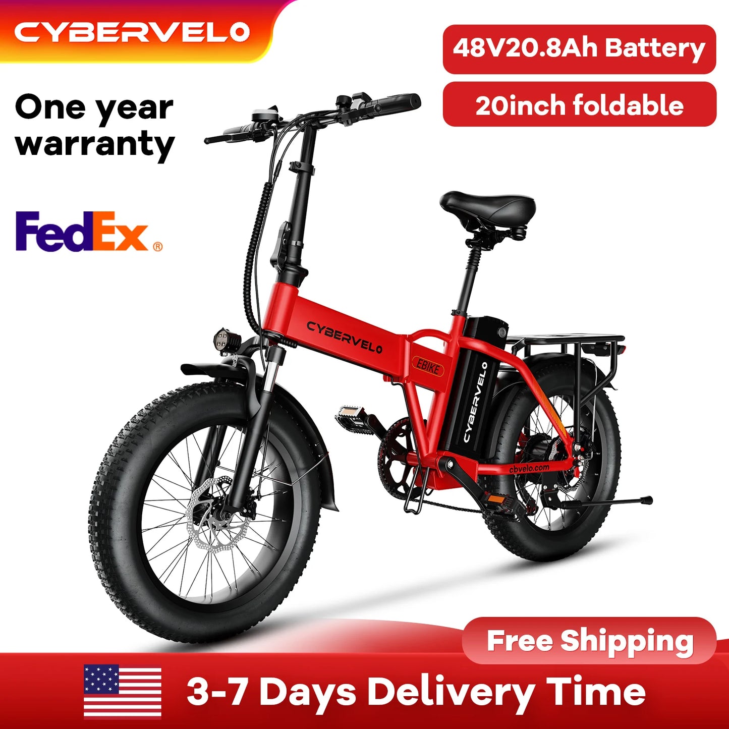 1000W Peak Electric Bike for Adults Cybervelo EK4 EK5 Mars700 Foldable 28+MPH 80Miles Removable Battery Fat Tire Off-road E-bike