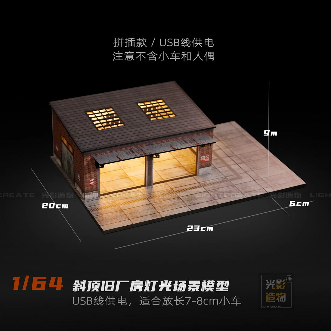 Diorama Car Parking Lot With LED Lighting Japanese Commercial Building Display