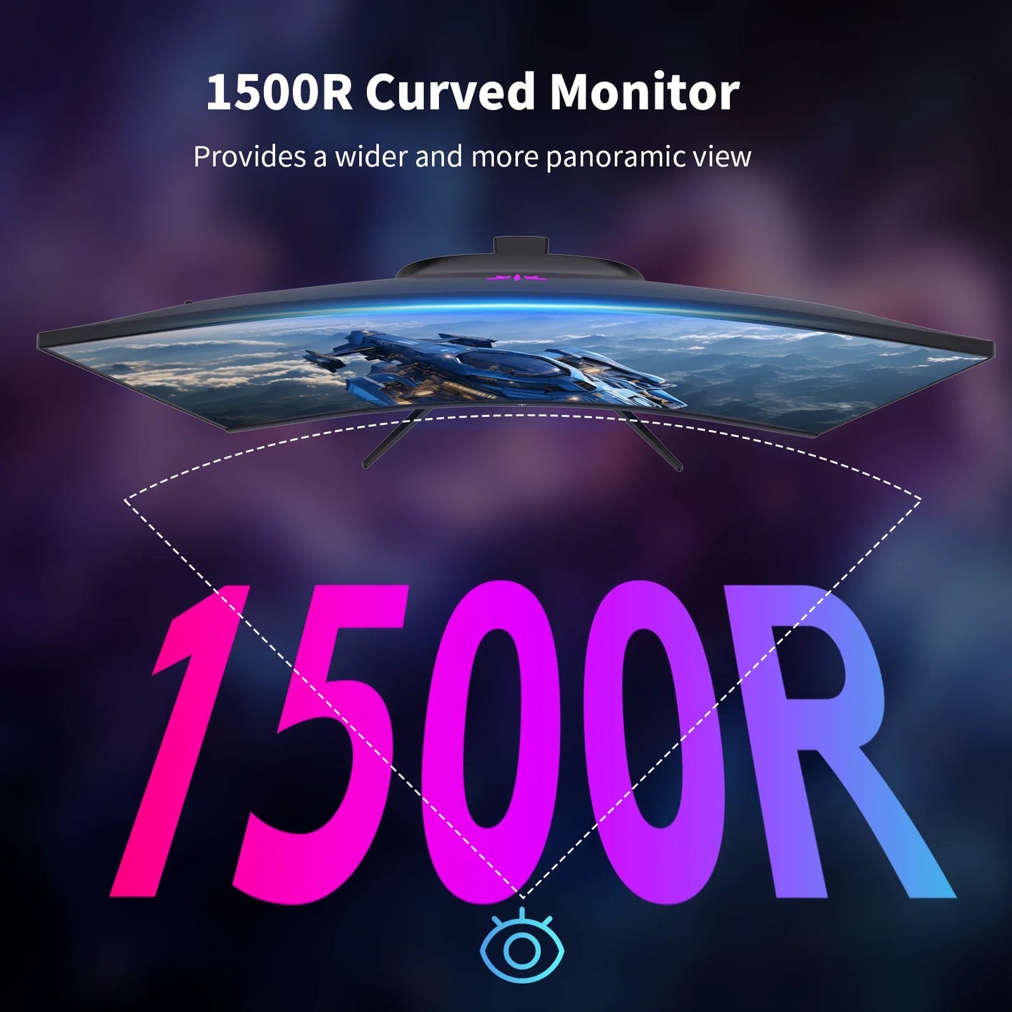 KTC Curved Gaming Monitor 1440p 144Hz HDR400 With Adaptive Sync