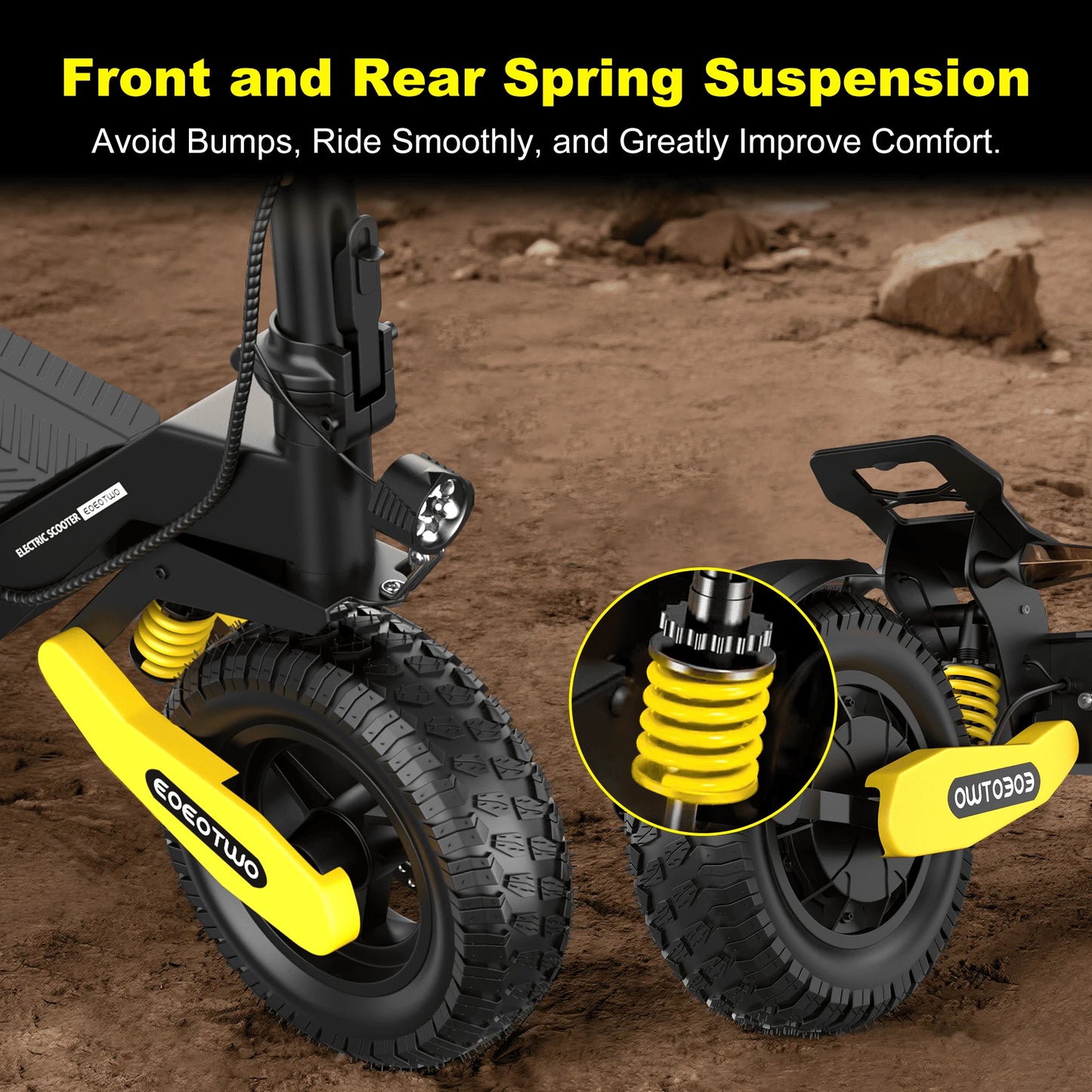 EOEOTWO 1200W Off Road Electric Scooter For Adults 30MPH 48V