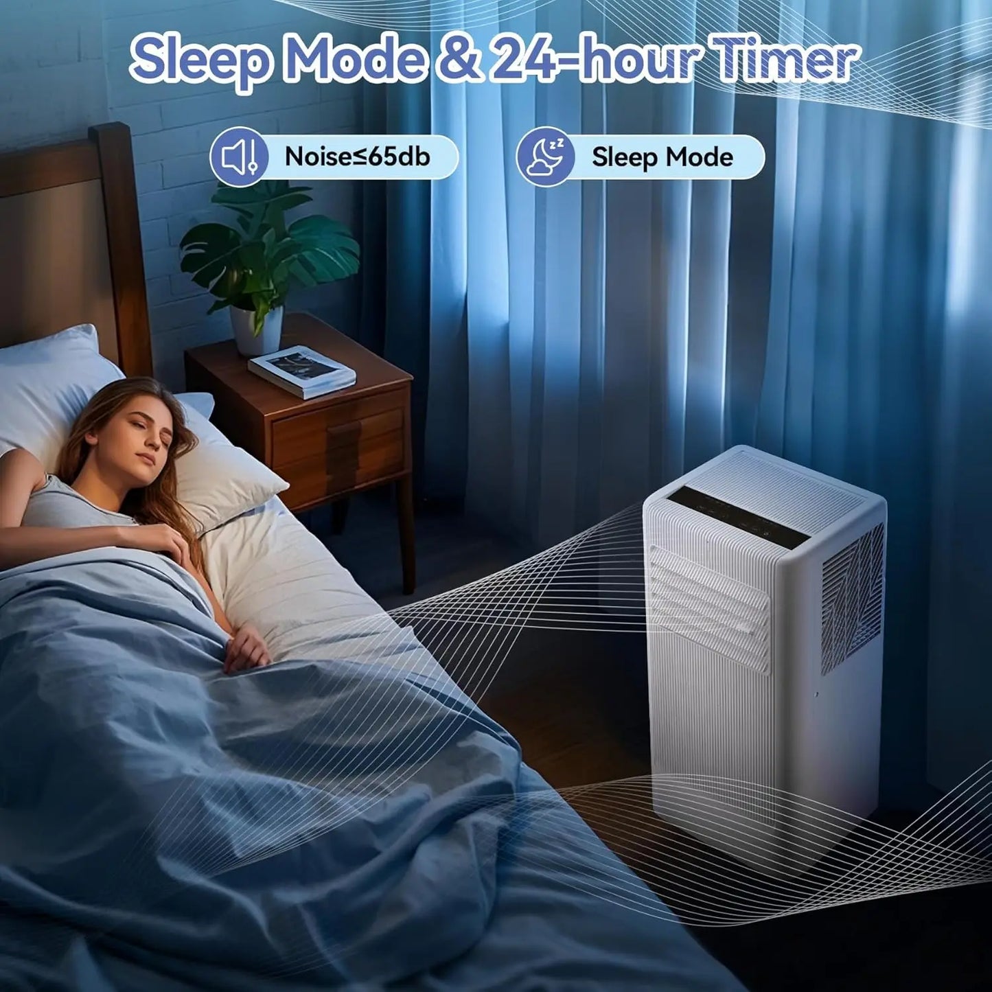 Portable Air Conditioner, 10000 BTU Standing Cooling Remote AC Unit Sets with Dehumidifier Fan Functions, Cools Up to 560 Sq. Ft