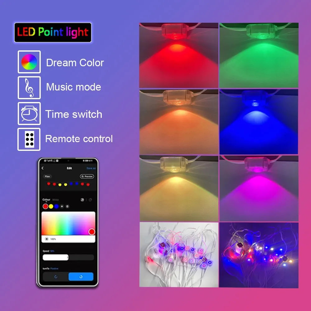 MIMIRGB Eaves Lights Permanent Outdoor LED Light String Strip APP Smart DlY Auto Scene Lighting Effects Christmas Holidays Decor