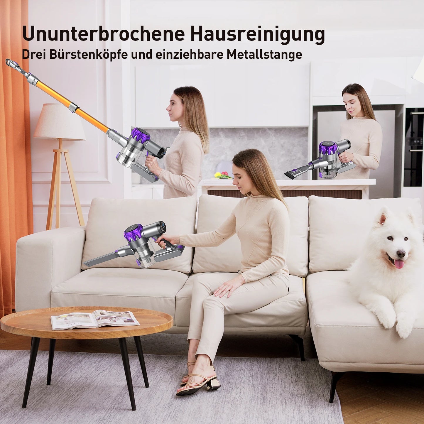 INSE YISORA Cordless Vacuum Cleaner 40Kpa 55Mins Pet Hair
