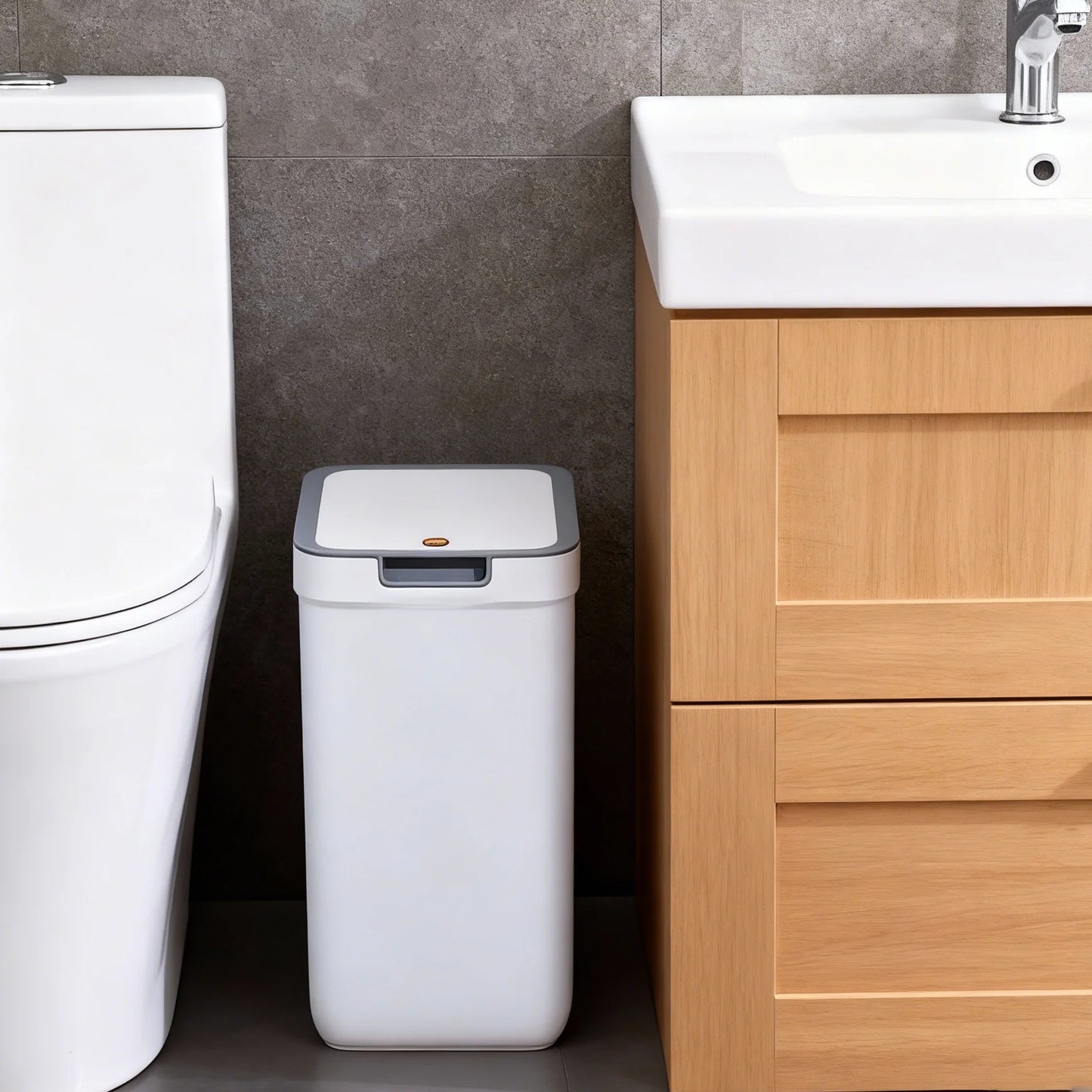 Joybos DualUse Wall and Floor Trash Can With Lid Slim