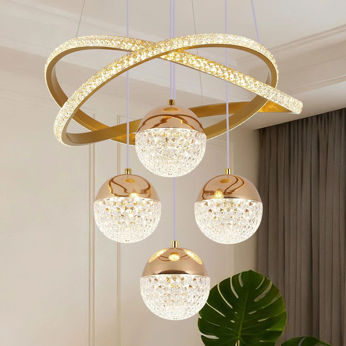 GreeLustr Modern LED Chandelier Lighting Nordic Restaurant Fixture