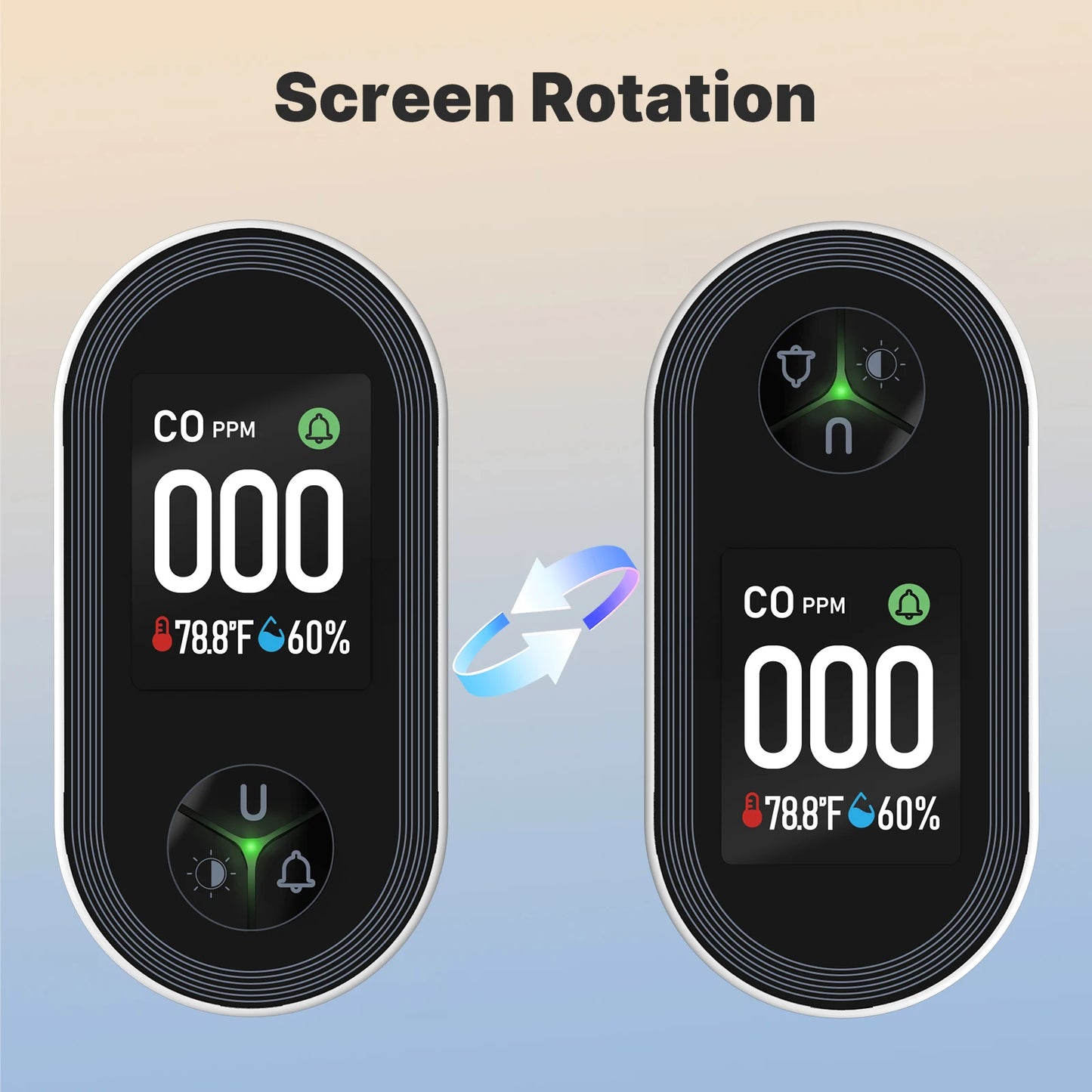 MOES 3in1 Carbon Monoxide Detector Plug-in Display with Temperature Humidity Sensor Built-in CO Monitor Alarm Sound Warning