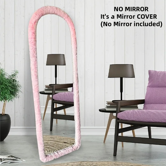 1pc of Ultra-Soft Plush Cover for Mirrors - Features an Anti-Slip, Self-Standing Design Suitable for Full Body Mirrors Measuring 64.0inch by 21.0inch - an Excellent Gift Choice for Girls, Perfect for Decorating Living Rooms,