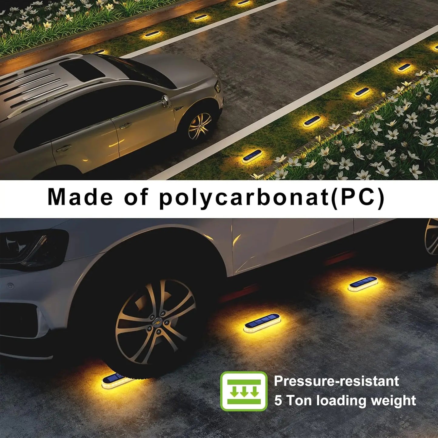 Solar Deck Lights IP68 Waterproof 5 Ton Anti Pressure