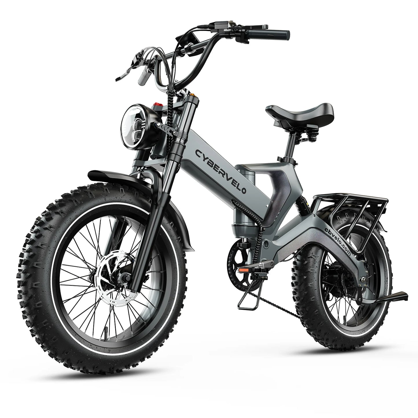 2000W Peak Folding Electric Bike Cybervelo EK6 Adults 30+MPH 48V 25Ah Removable Battery 20" Fat Tire Off Road E-bike
